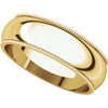 14k Yellow Gold 6mm Milgrain Band, Size 10