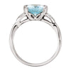14k White Gold Aquamarine & Diamond Accented Ring, Size 7