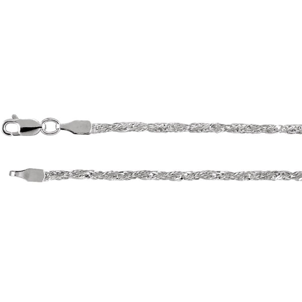 2.25mm Sterling Silver Twisted Wheat Chain