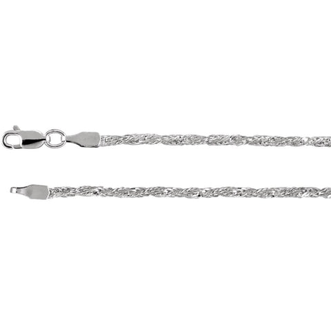 2.25 mm Twisted Wheat Chain Bracelet in Sterling Silver ( 7.00-Inch )