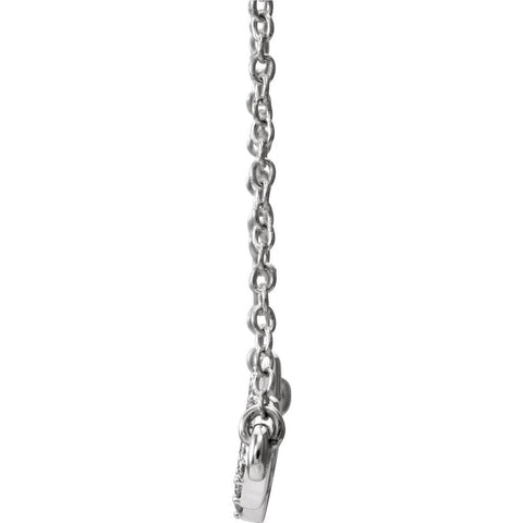 14k White Gold 1/6 CTW Diamond Heartbeat 16-18" Necklace