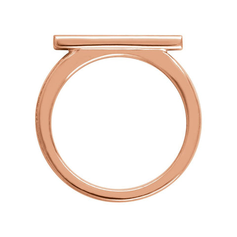 14k Rose Gold Bar Ring, Size 7