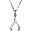 14K White Gold Wishbone 18-Inch Necklace