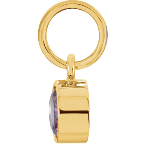 14k Yellow Gold Imitation Alexandrite Birthstone Charm