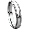 Sterling Silver 4mm Double Milgrain Comfort Fit Band, Size 11