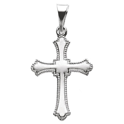 14k White Gold 15x11mm Cross Pendant