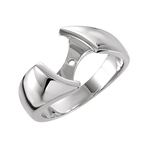14k White Gold Shank for Peg Setting, Size 6