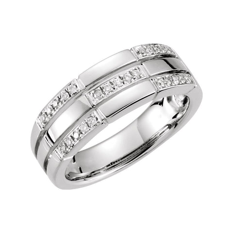 14k White Gold 1/8 CTW Diamond Ring, Size 6