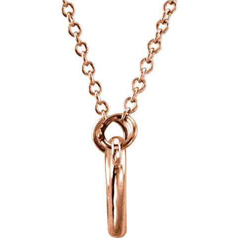 14k Rose Gold Double Heart 16-18" Necklace