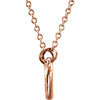 14k Rose Gold Double Heart 16-18" Necklace