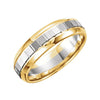 Two-Tone Comfort-Fit Design Wedding Band Ring in 14k White and Yellow Gold ( Size 7.5 )