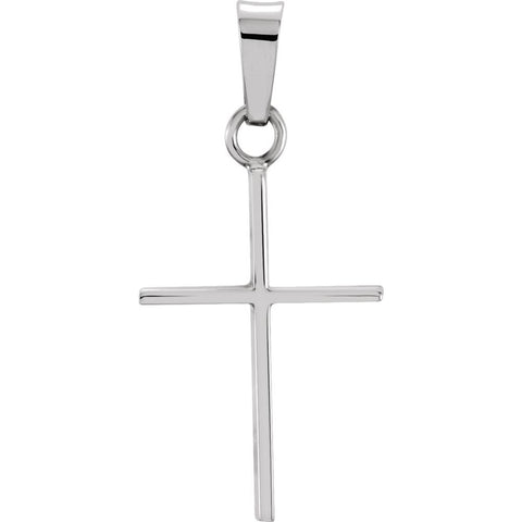 14k White Gold 17x12mm Cross Pendant