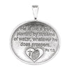 Sterling Silver Heart print Oak Tree Pendant