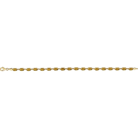 14k Yellow Gold Citrine 7" Bracelet