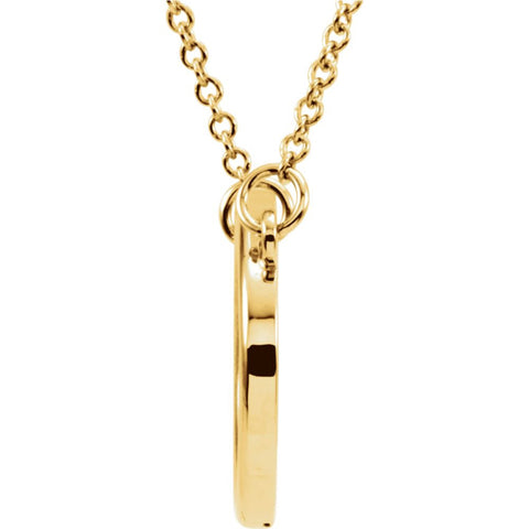 14k Yellow Gold Horizontal Oval 16" Necklace
