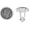 Pair of 18.80x18.80mm Sterling Silver Mercury Dime Coin Cuff Links