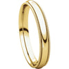 14k Yellow Gold 3mm Milgrain Comfort Fit Band, Size 5