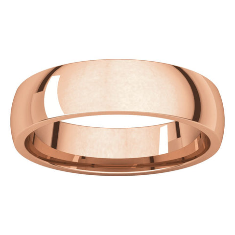 14k Rose Gold 5mm Light Comfort Fit Band, Size 11
