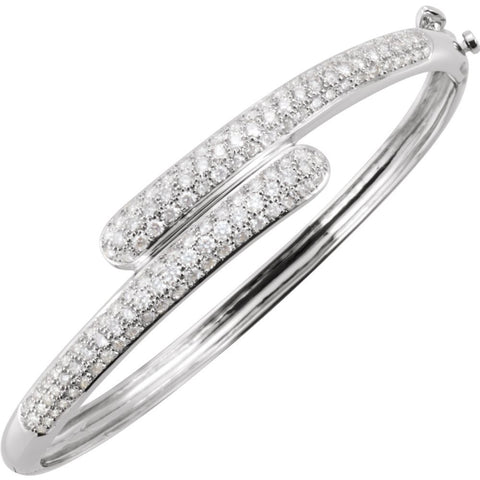 14k White Gold 3 CTW Diamond Bangle Bracelet