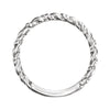 14k White Gold Stackable Rope Ring, Size 7