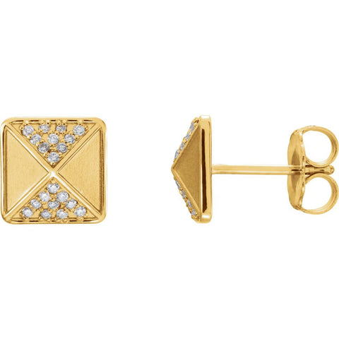 14k Yellow Gold .10 CTW Diamond Accented Earrings