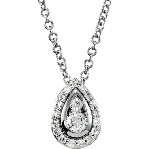 14k White Gold 1/4 CTW Diamond 18" Necklace