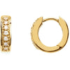 14K Yellow Gold 1/6 CTW Diamond Hoop Earrings