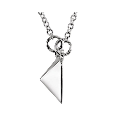 14k White Gold Pyramid 16.25" Necklace