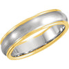 18k Yellow Gold & Platinum 5mm Comfort-Fit Band, Size 6