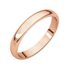 14k Rose Gold 4mm Half Round Light Band, Size 7
