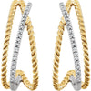 14k White Gold & 14K Yellow Gold Plated 1/10 CTW Diamond Earrings