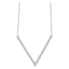14k White Gold 1/6 ctw. Diamond "V" 16-18-inch Necklace
