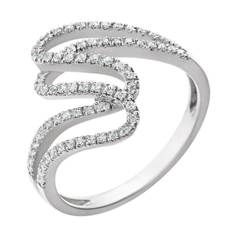 14k White Gold 1/4 CTW Diamond Ring, Size 7