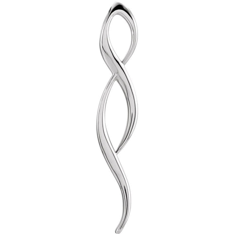 14k White Gold Freeform Pendant