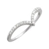 14k White Gold 1/6 ctw. Diamond "V" Ring, Size 7