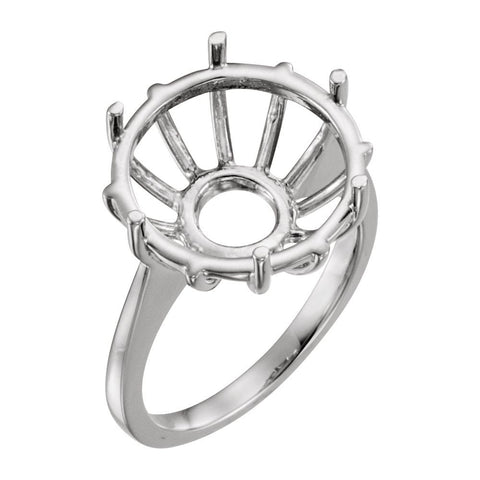 14k White Gold Coin Ring, Size 6