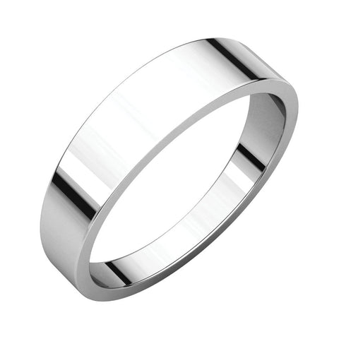 14k White Gold 5mm Flat Tapered Band, Size 5