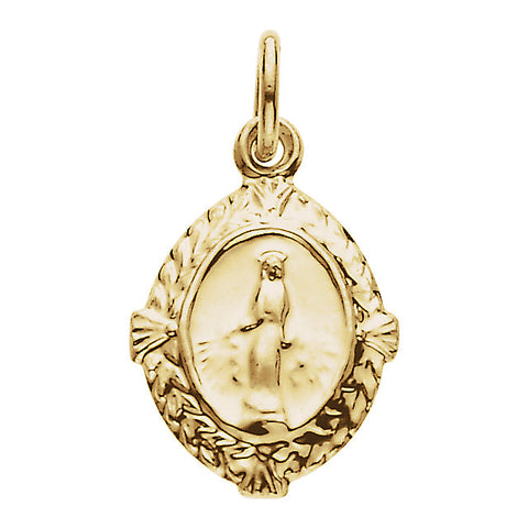 14k Yellow Gold 12x9mm Miraculous Medal