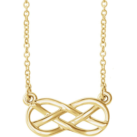14k Yellow Gold Infinity-Inspired Knot Design 18" Necklace