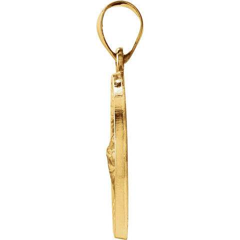 14k Yellow Gold 18mm Hollow Round St. Jude Medal