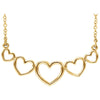 14K Yellow Gold Graduated Heart 17.3-Inch Necklace