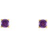 14k Yellow Gold Amethyst Youth Earrings