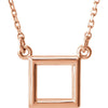 14k Rose Gold Square 16.5-inch Necklace