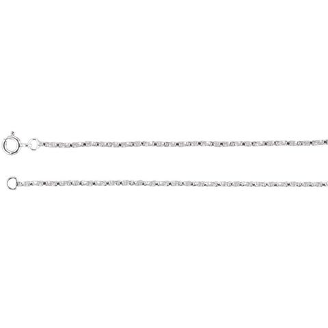 Sterling Silver 1.45mm Twisted Box 16" Chain