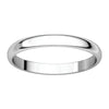 Platinum 2.5mm Half Round Light Band, Size 7