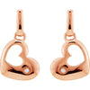 Sterling Silver .015 CTW Diamond Heart Dangle Earrings