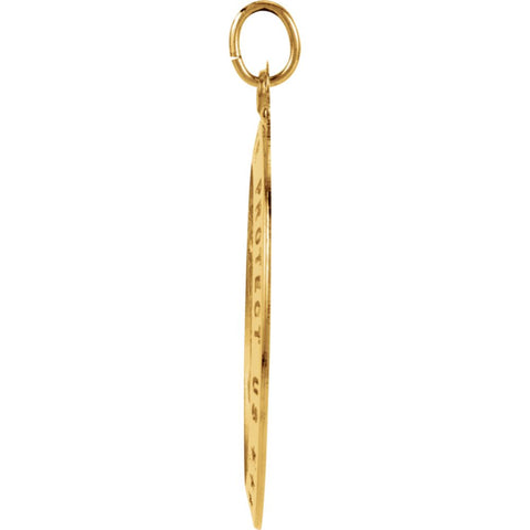 14k Yellow Gold 29x20mm Oval St. Christopher Medal