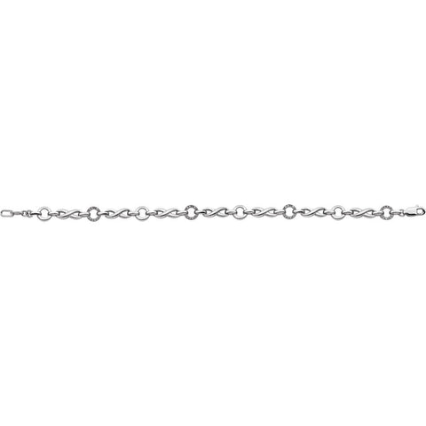 14k White Gold 1/5 CTW Diamond Infinity-Inspired Link 7.5" Bracelet