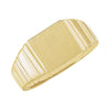 11.00 mm Men's Signet Ring with Brush Finished Top in 14k Yellow Gold ( Size 10 )