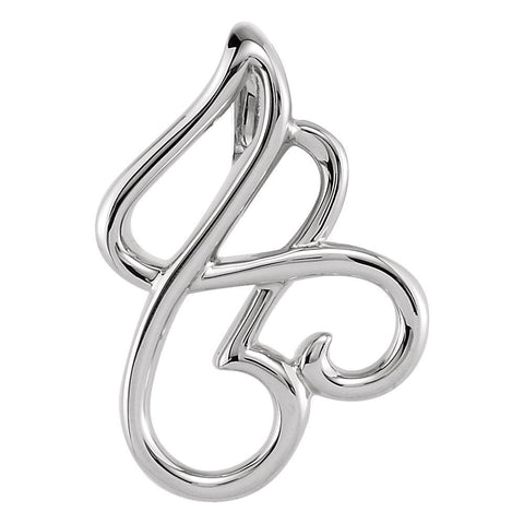 14k White Gold Freeform Pendant